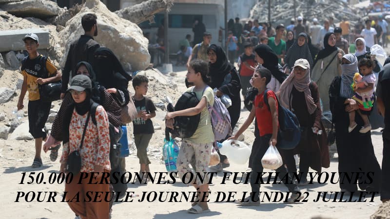Palestiniens fuyant KHAN YOUNES