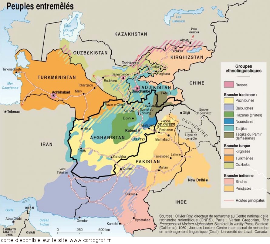 carte afghanistan population